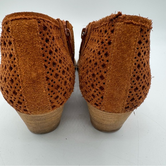 Free People Pandora D Orsay Laser Cut Out Brown Suede Shoe Boot Boho - Picture 9 of 14